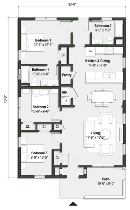 La Mariposa II 2289 sq ft - Floor plan